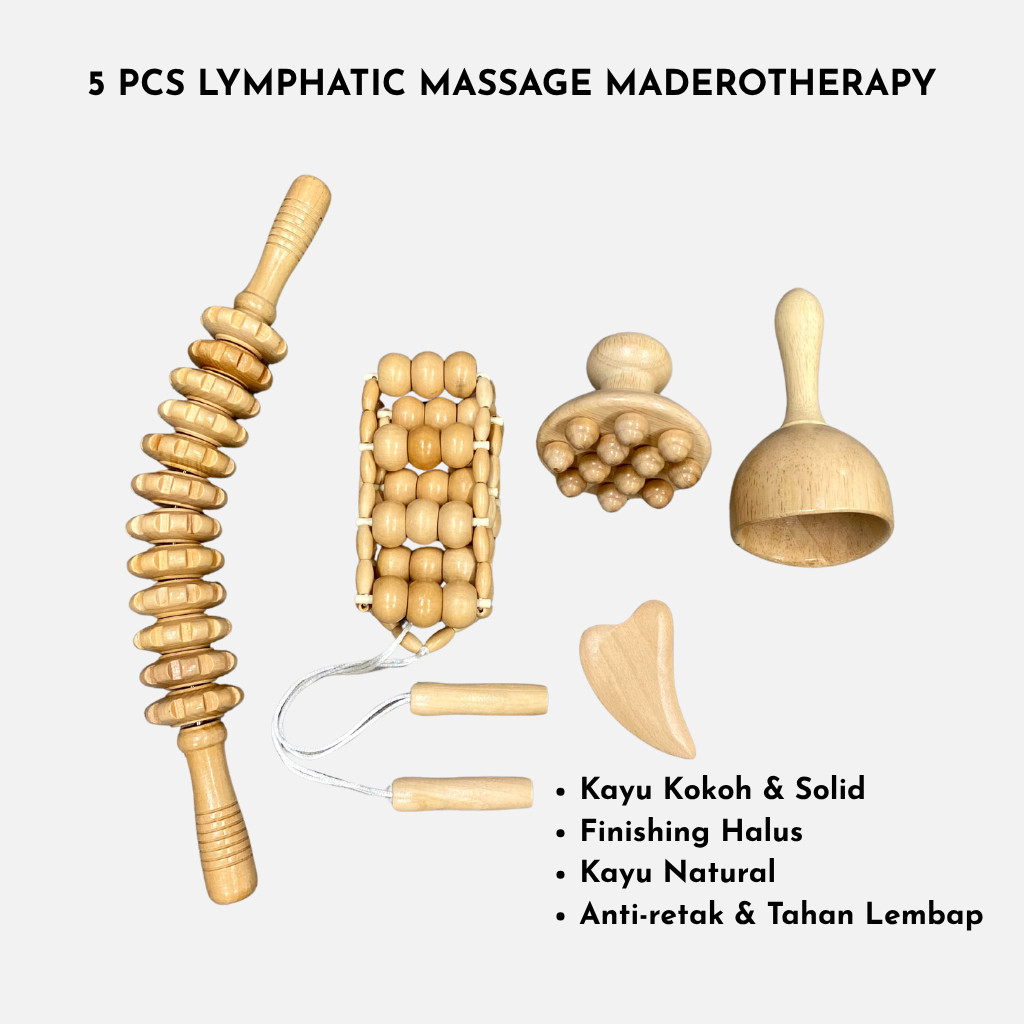 Set C Alat Lymphatic Massage Maderotherapy Kayu Pijat Ready Roller 5pcs by Samikate Supplier