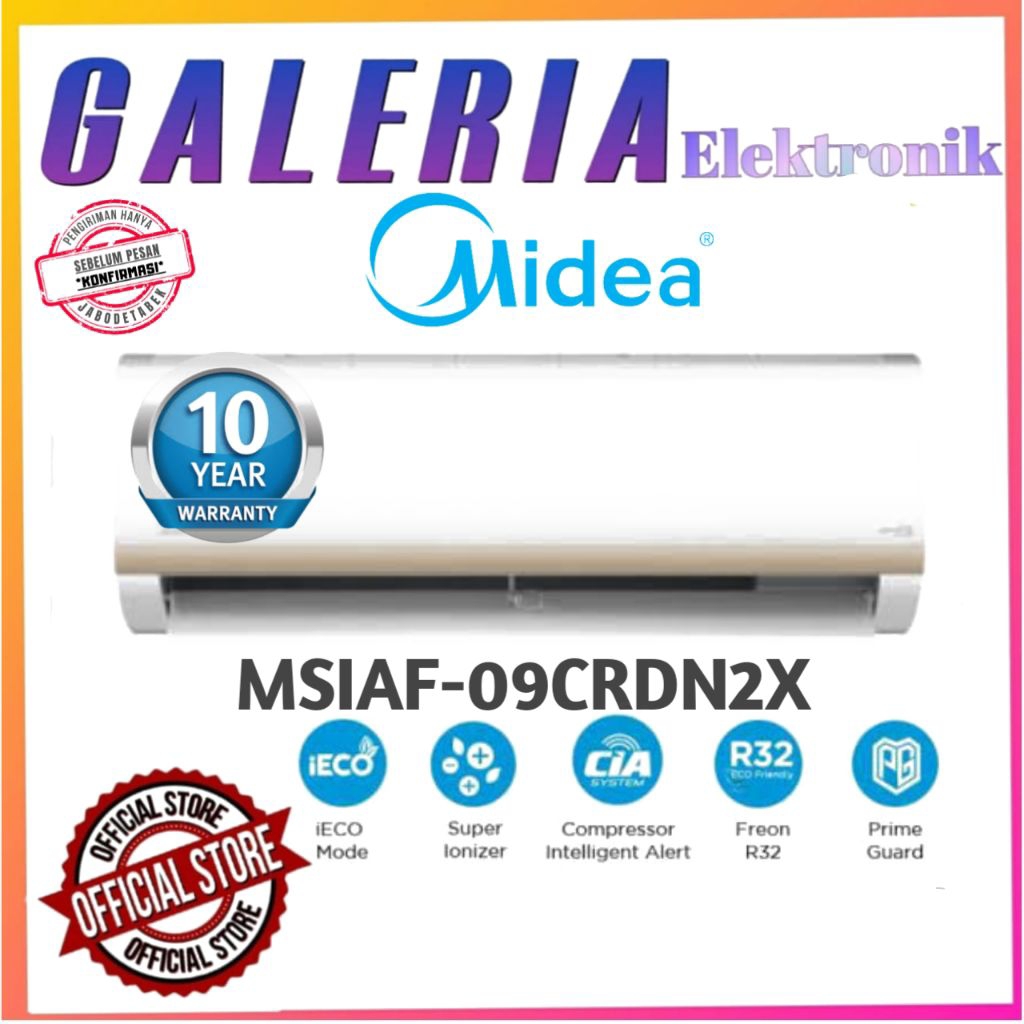 AC MIDEA 1PK MSIAF - 09CRDN2X / MSIAF09CRDN2X / MSIAF 09CRDN2X