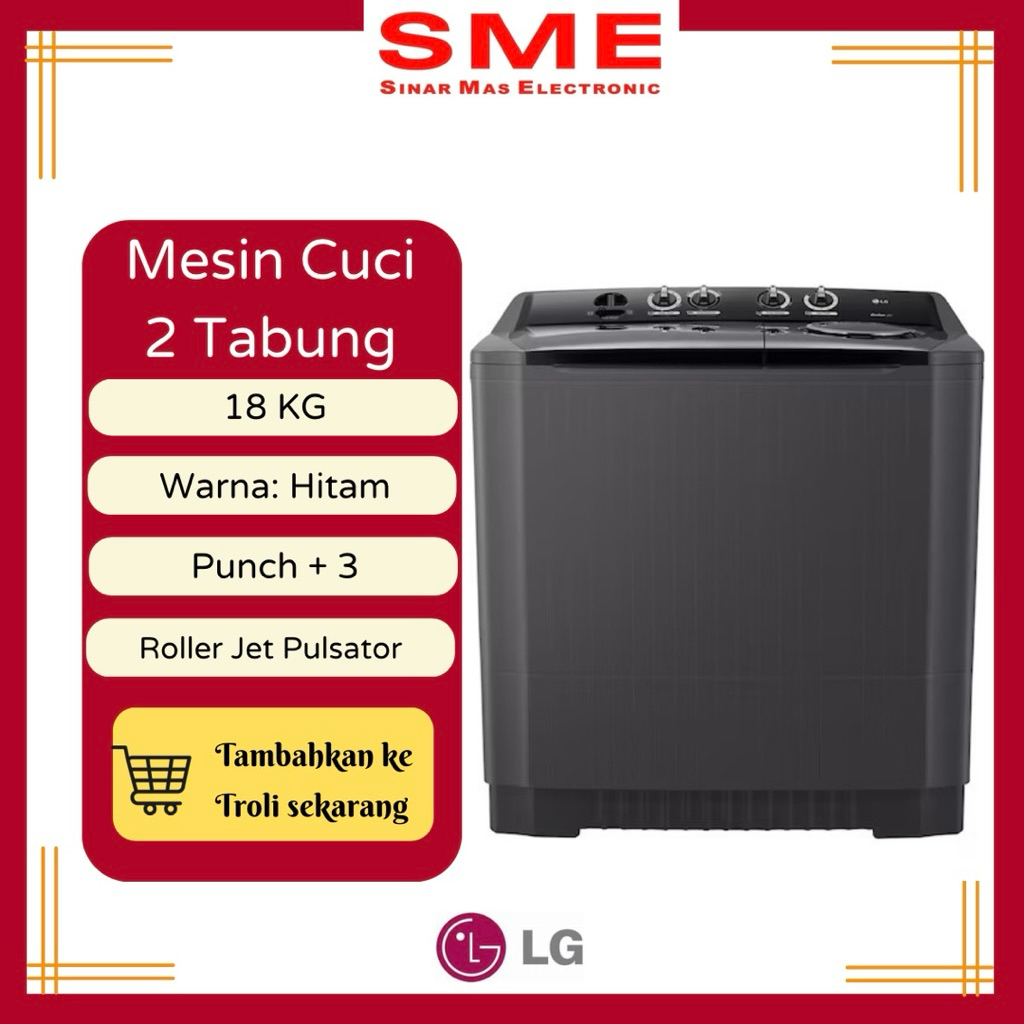 Mesin Cuci 2 Tabung LG 18 KG