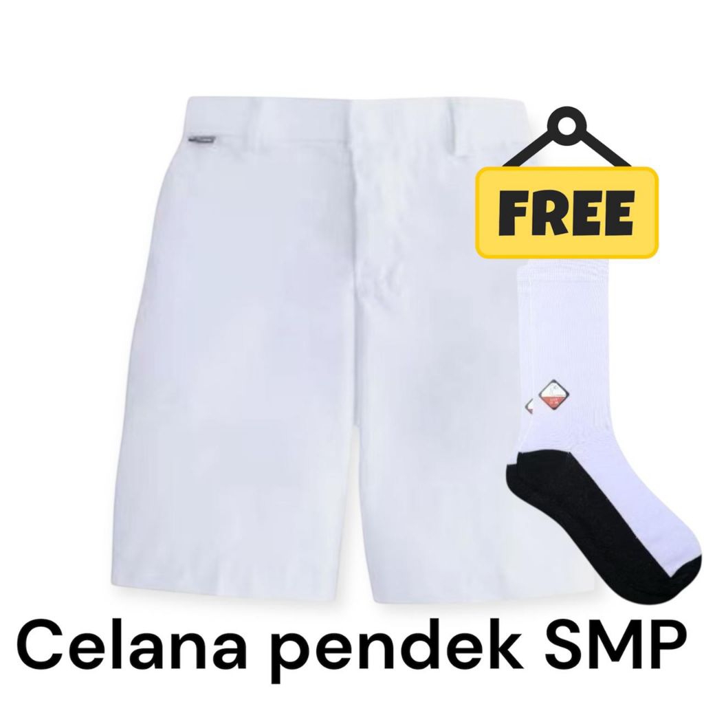 Celana sekolah smp pendek warna putih, seragam sekolah smp. Nyaman Pria