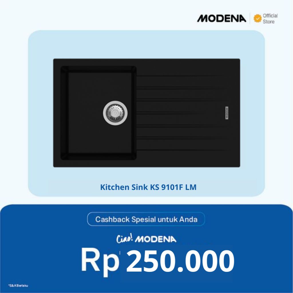 MODENA KS 9101F LM sink bak cuci piring bahan granite
