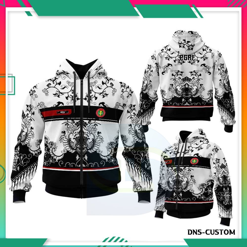 Hoodie PGRI Custom Nama & Logo Sekolah - Jaket Guru PGRI Custom
