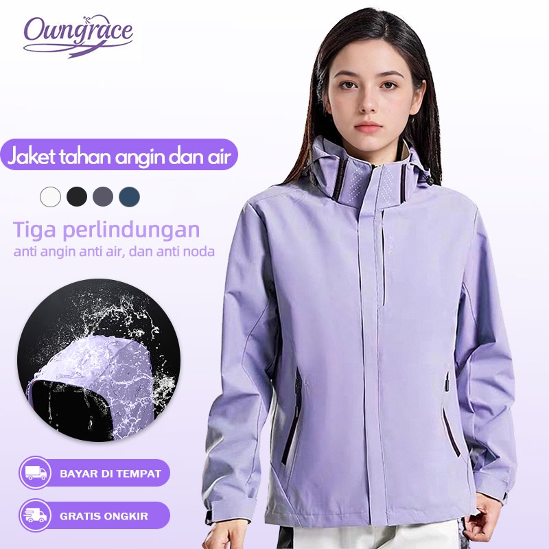 Jaket  Parasut Wanita Jaket Ritsleting Anti Air Anti Angin Jaket Motor