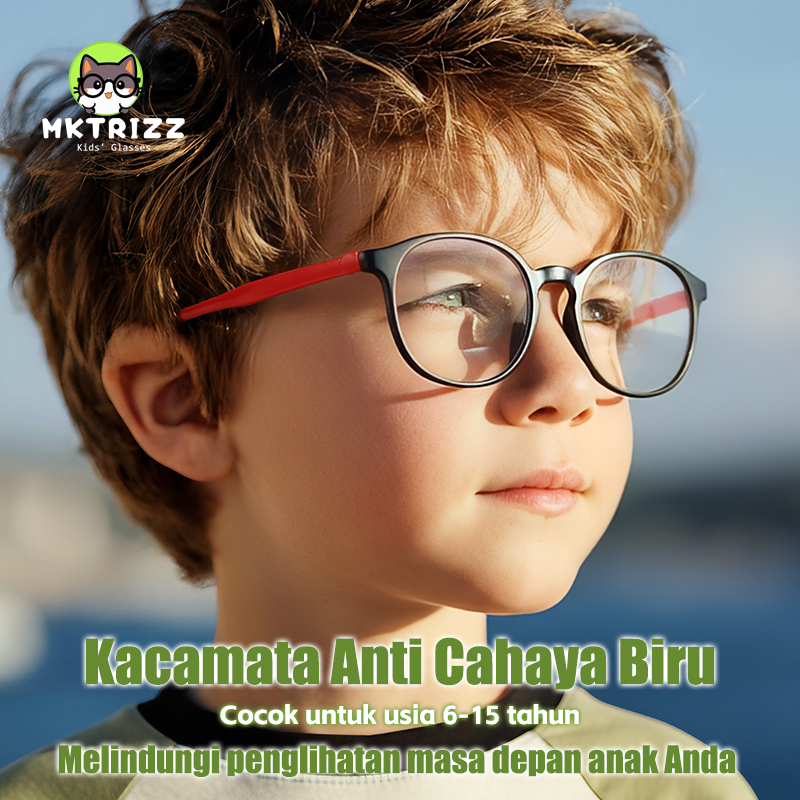 MKTRIZZ Kacamata Anak Anti Radiasi Minus Silinder Blueray Kacamata Frame laki laki Perempuan 1048