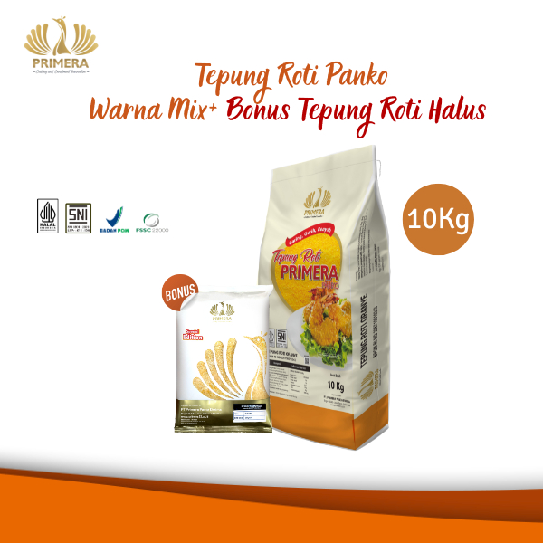 PRIMERA - Tepung Roti Panko Orange 10Kg + Bonus Tepung Roti Halus 500g