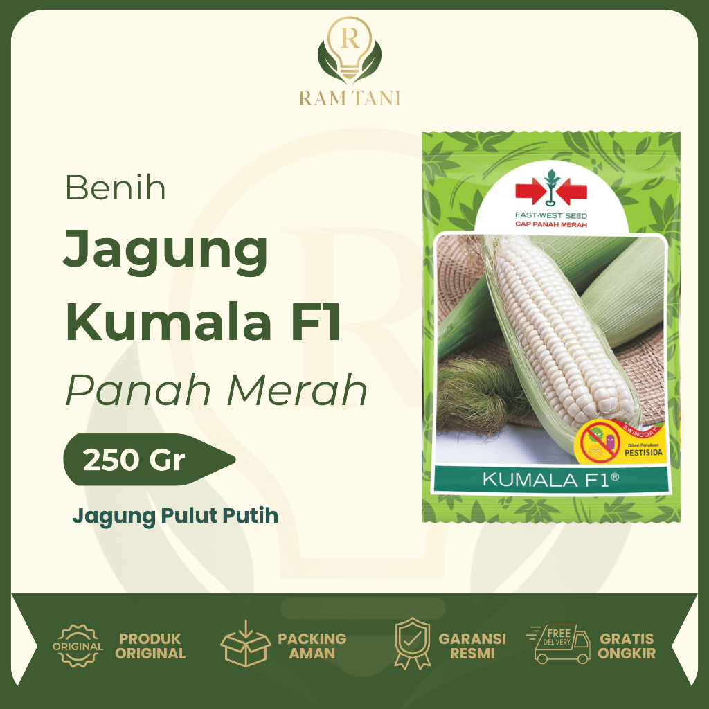 Panah Merah - Benih Bibit Jagung KUMALA F1 Hibrida/Pulut Manis 250 Gram/Cap Panah Merah