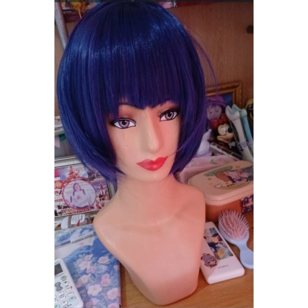 WTS wig ungu pendek bob anime wig purple prelove