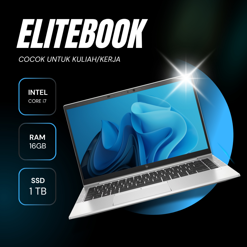Laptop HP Elitebook 830/840 G8 Second Core i7 Gen 11 RAM 16GB SSD 1TB FHD / Bergaransi