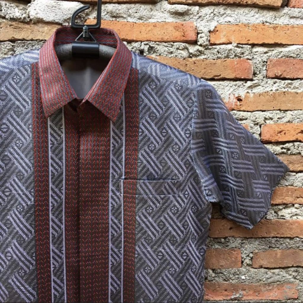 Kemeja lengan panjang, kemeja tenun baron, kemeja songket baron