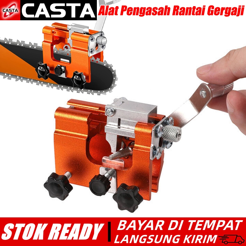 CASTA Alat Pengasah Rantai Gergaji Manual Portable, Pengasah Pisau Rantai Mesin Potong Aluminium Ser