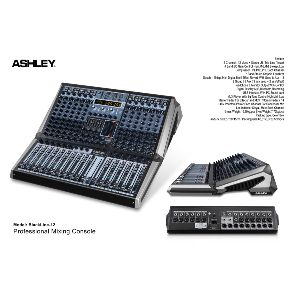 BLACKLINE-12 MIXER 12 CHANNEL ASHLEY ORIGINAL / MIXER 12 CHANNEL / BLACKLINE12 ASHLEY