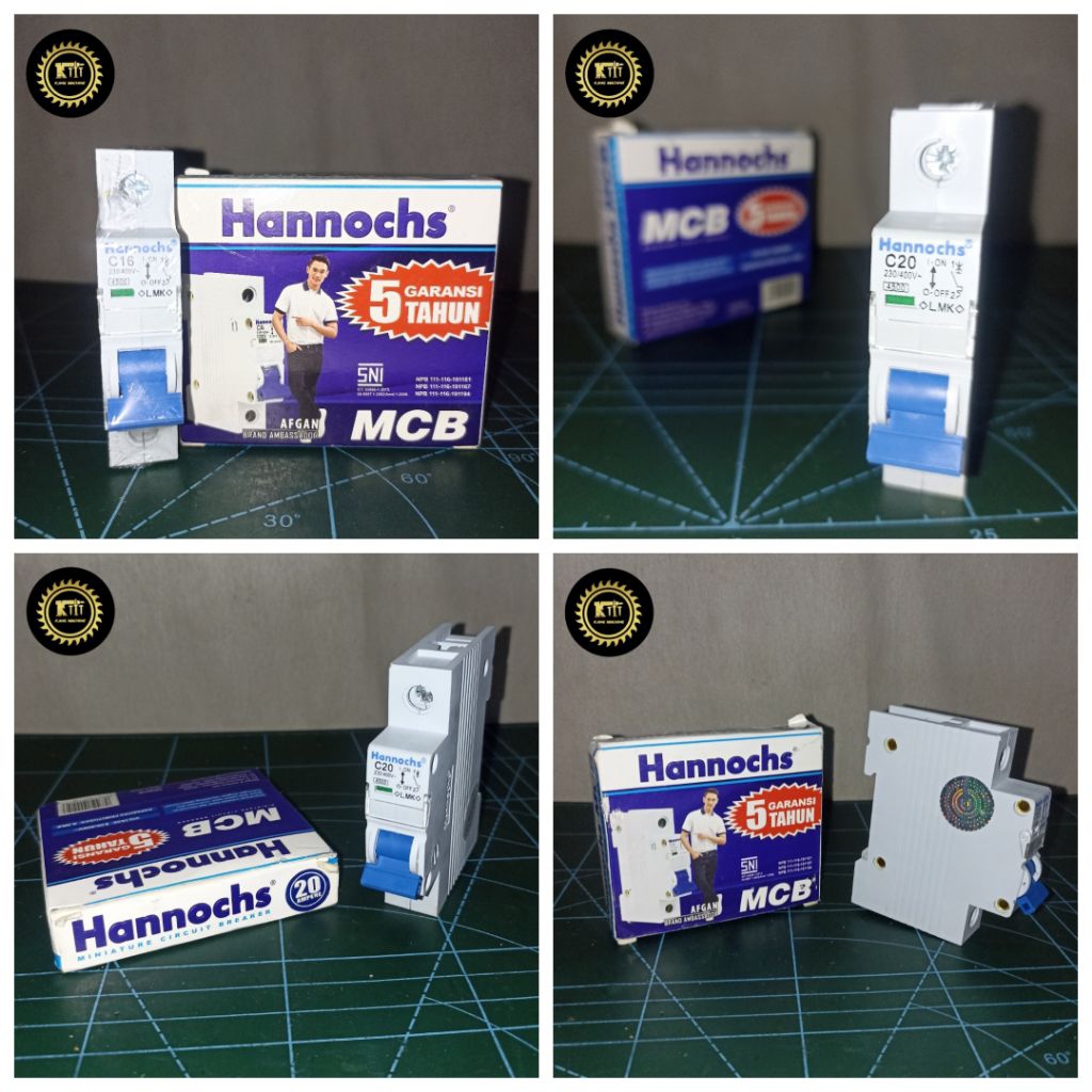 MCB hannochs miniature circuit breaker 1 phase / pemutus aliran listrik otomatis