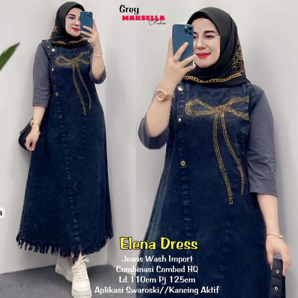 Elena Midi Dress Midi Dress Jeans Premium Orginal Marsella