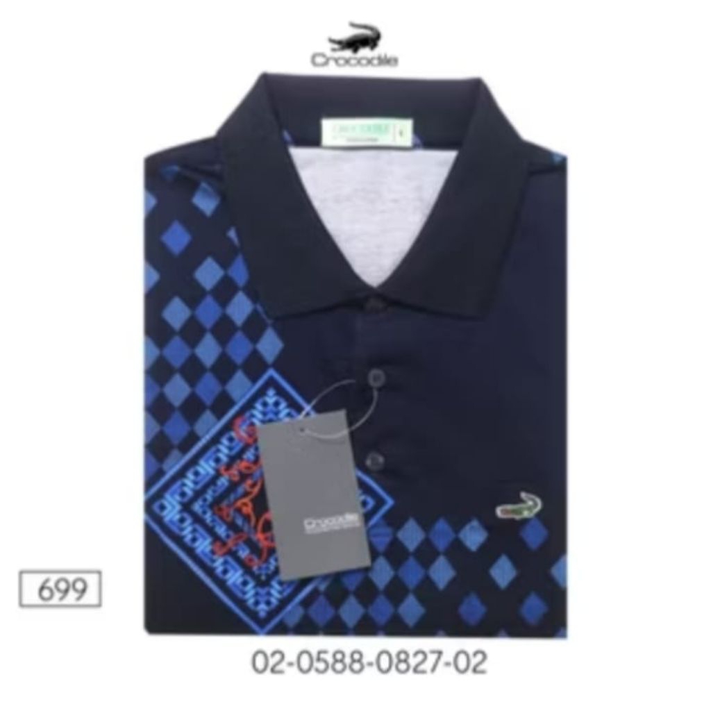 Kaos Kerah Pria Crocodile Diamond/Platinum
