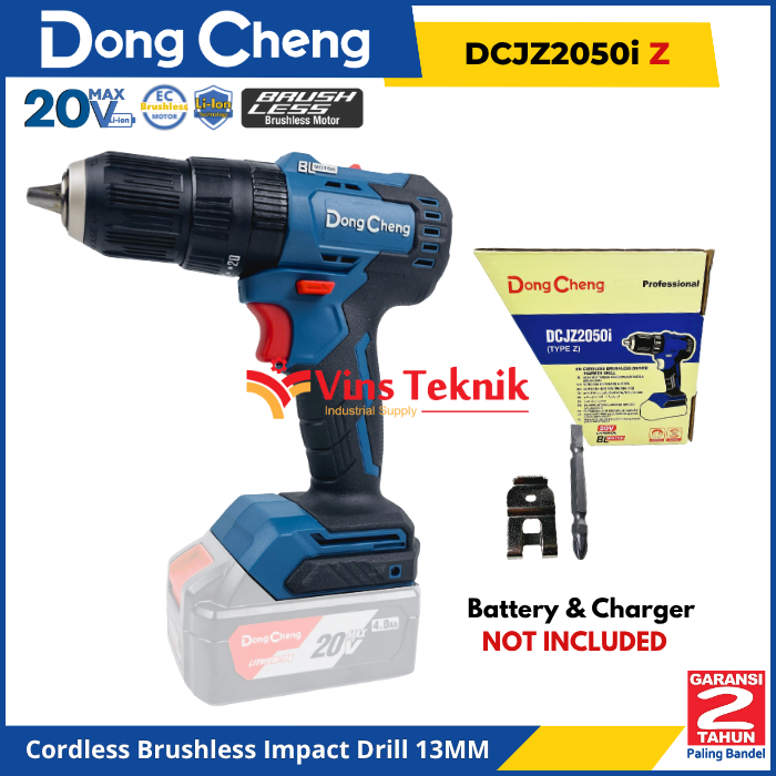 DongCheng DCJZ2050i Z Mesin Bor Baterai Cordless Brushless Impact Drill 20V DCJZ2050iZ