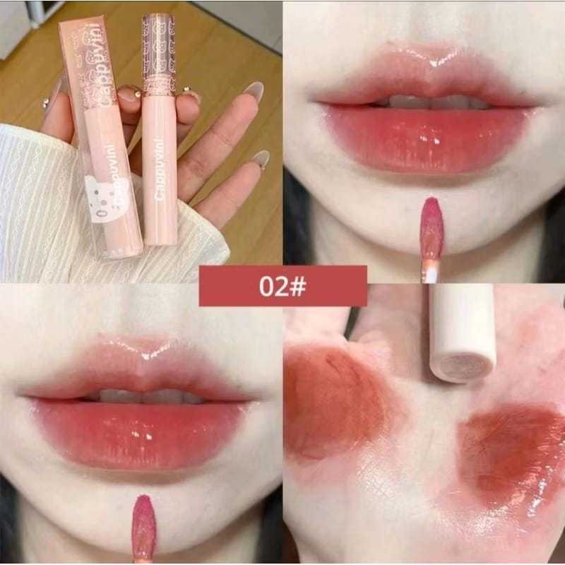 Cappuvini glass mirror water gloss lip gloss - lip gloss pelembab tahan lama lip glos - lipstik / Ca