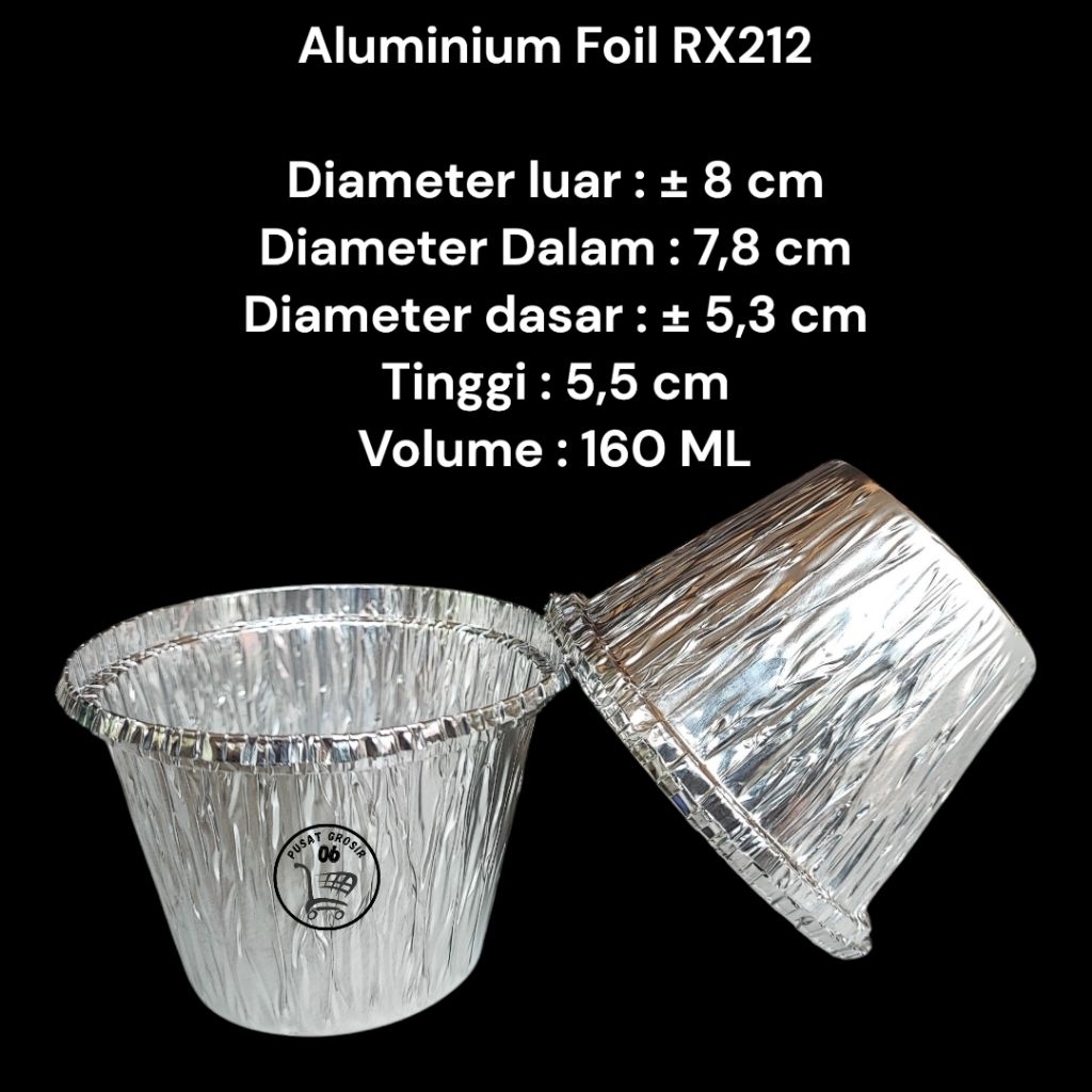 ( RX212 - 160 ML ) 1 Dus 1000 pcs ALUTRAY Aluminium Foil Bulat cup Zuppa Soup Macaroni schotel Kue K