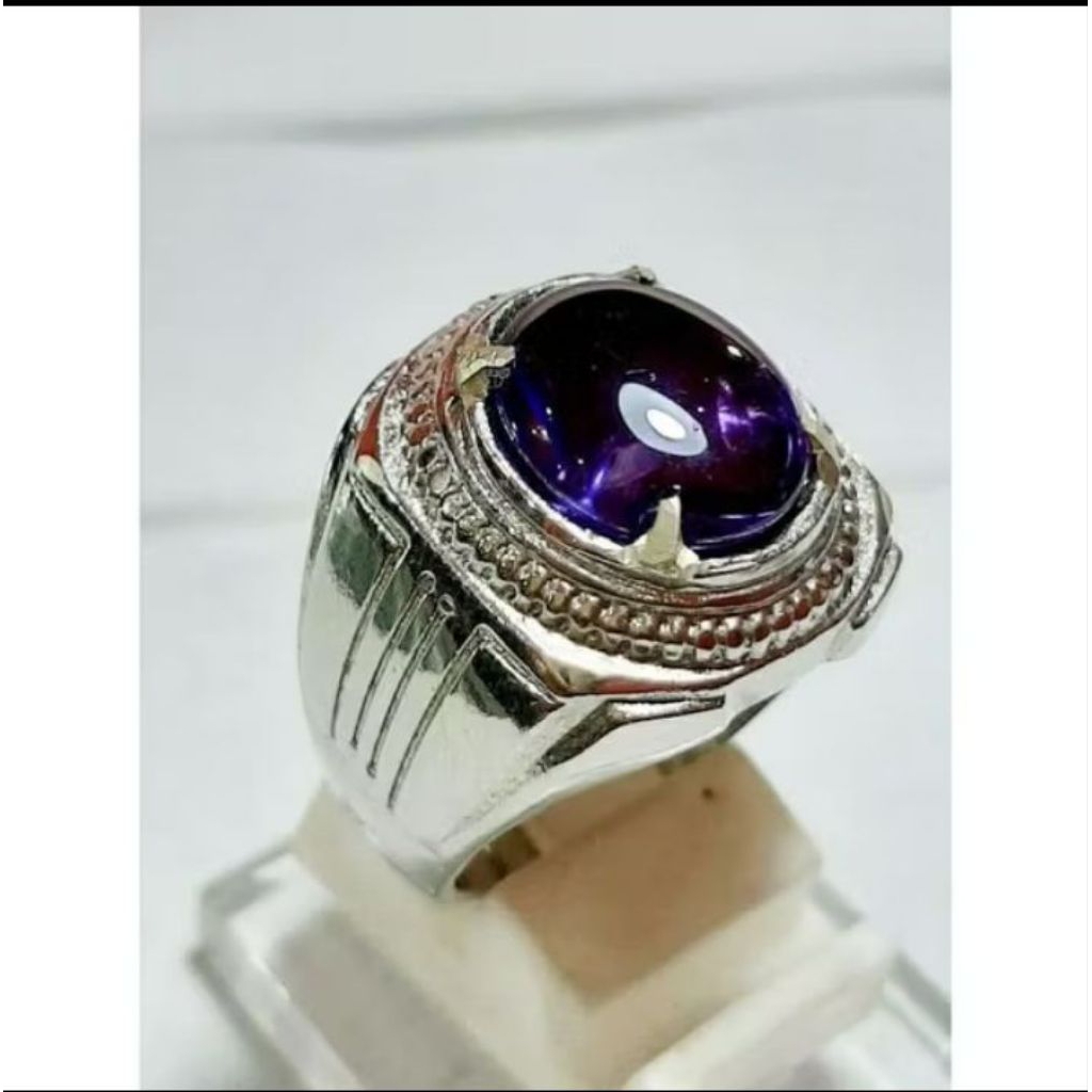 CINCIN BATU KECUBUNG UNGU ASLI KALIMANTAN