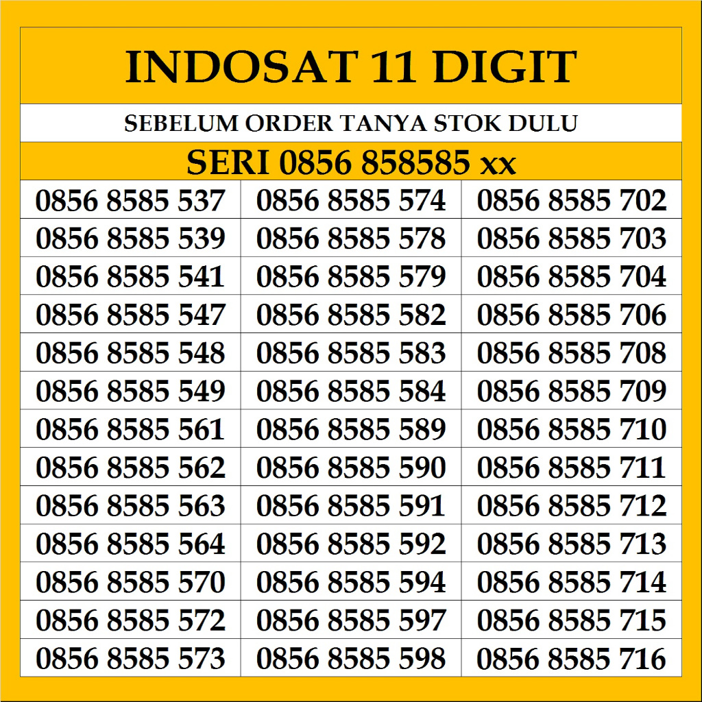 Nomor Cantik Indosat 11 Digit Kartu Perdana Im 3 Ooredoo