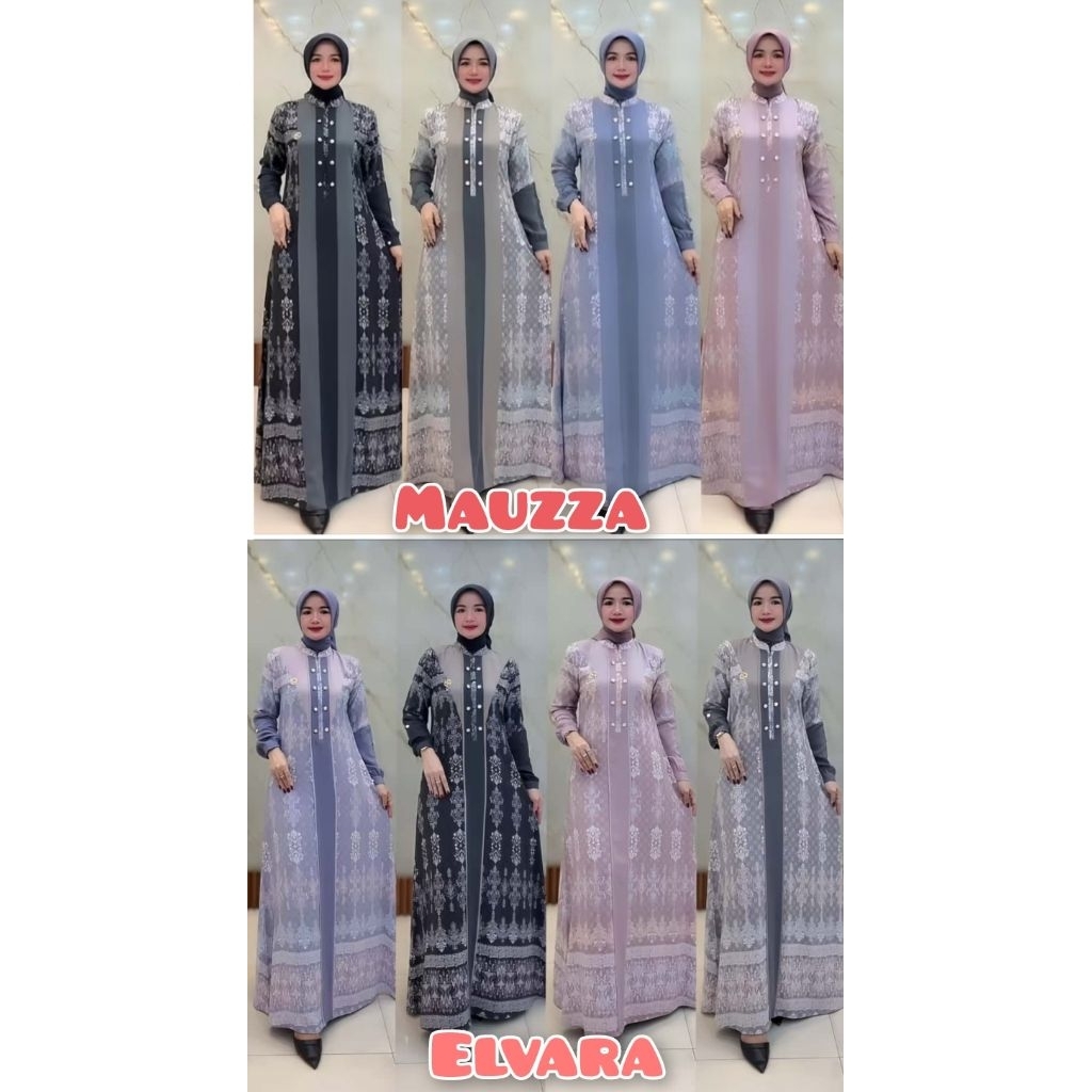 ELVARA + MAUZZA DRESS ORIGINAL ZAHRA, GAMIS SERAGAM