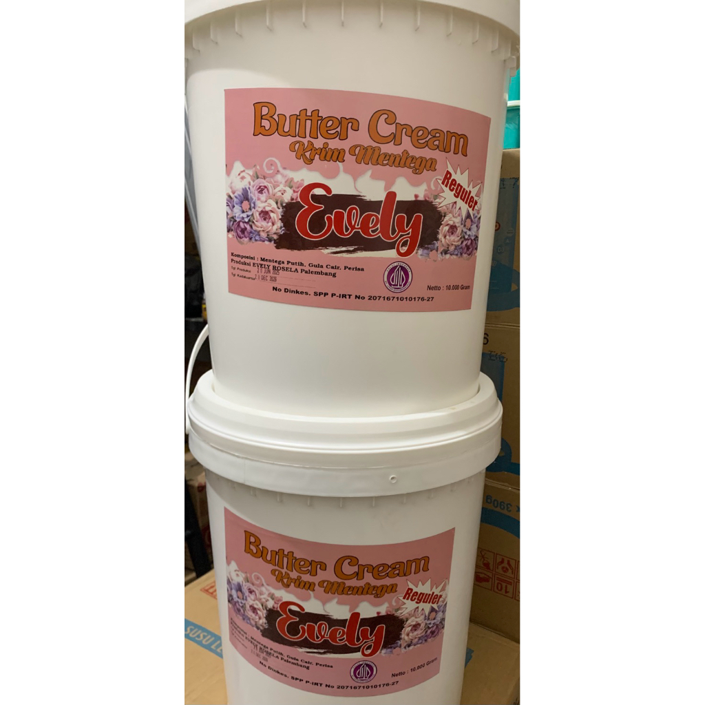 Butter Cream evely 10kg / Krimer Mentega siap pakai warna putih 10kg