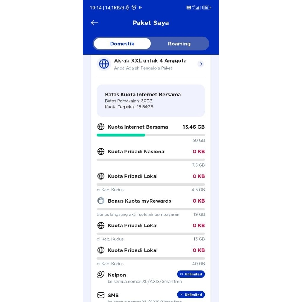 kartu XL kuota XXL akrab disc 70%