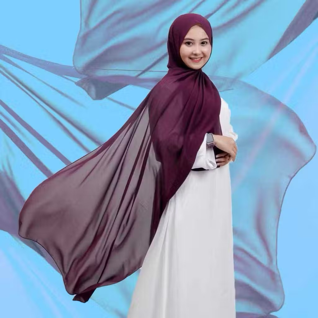 Pashmina Ceruty Burgundy Ceruty