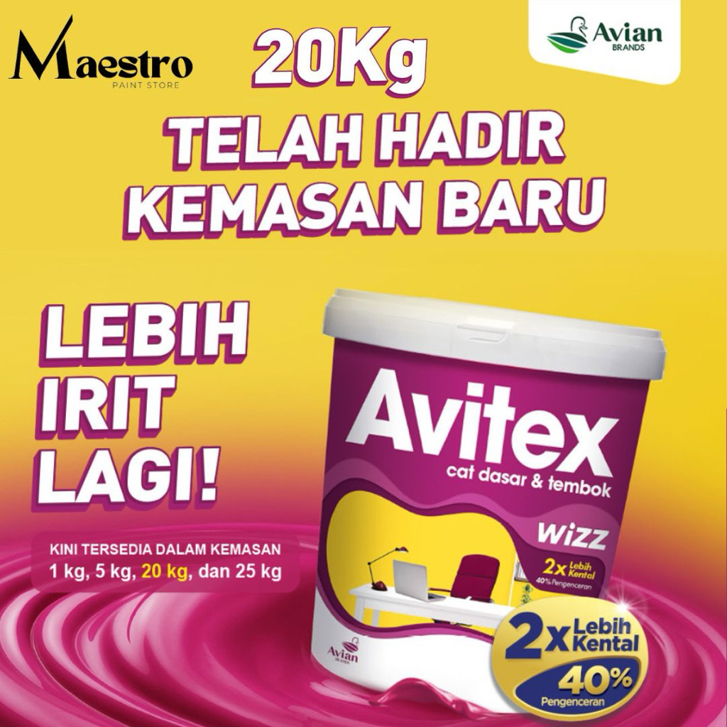 CAT TEMBOK AVITEX WIZZ 20 KG BRILLIANT WHITE
