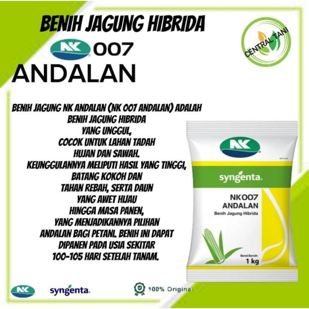 Benih Jagung Hibrida NK 007 ANDALAN Paket Hemat 3kg  NK ANDALAN Original