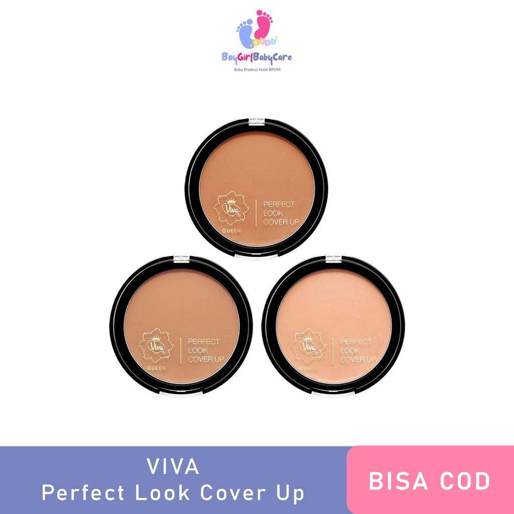 VIVA QUEEN Perfect Look Cover Up Two Way Cake Shade [Sebutkan Shade] Bedak Foundation Padat Matte Ta