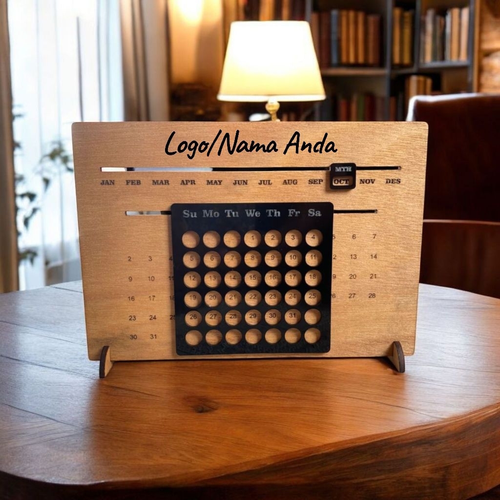 Kalender Abadi Kalender sepanjang masa Kalender Seumur Hidup Kayu Acrilik Hiasan meja kerja Bisa pak
