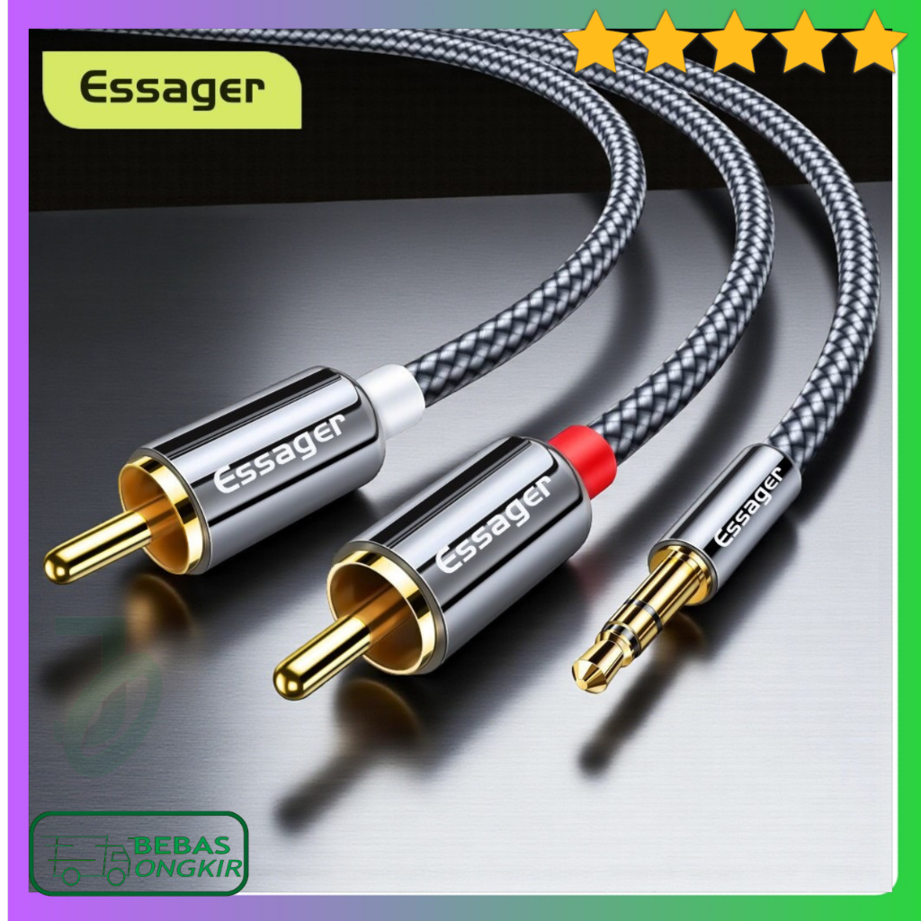 Essager Kabel RCA Audio To AUX 3.5mm 2 Meter HiFi Stereo EYPZJ-MYA0G