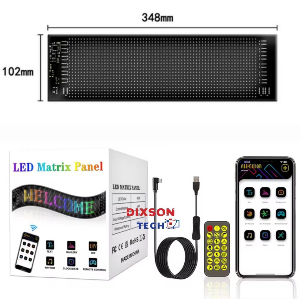LAMPU LED FLEXIBLE CAR DISPLAY AKSESORIS KACA MOBIL LED MATRIX PANEL