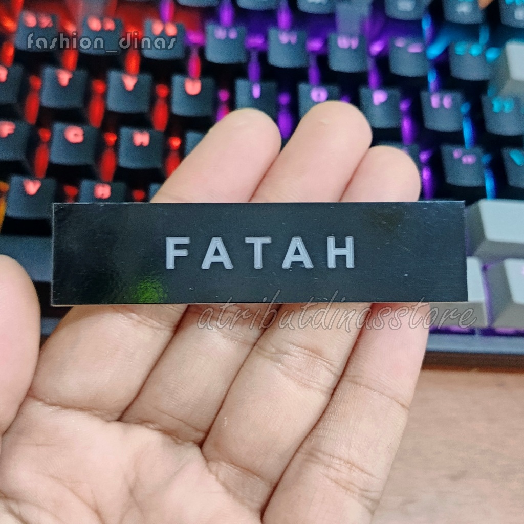 Papan Nama ASN NAME TAG Grafir Ukir Akrilik Hitam Belakang Putih
