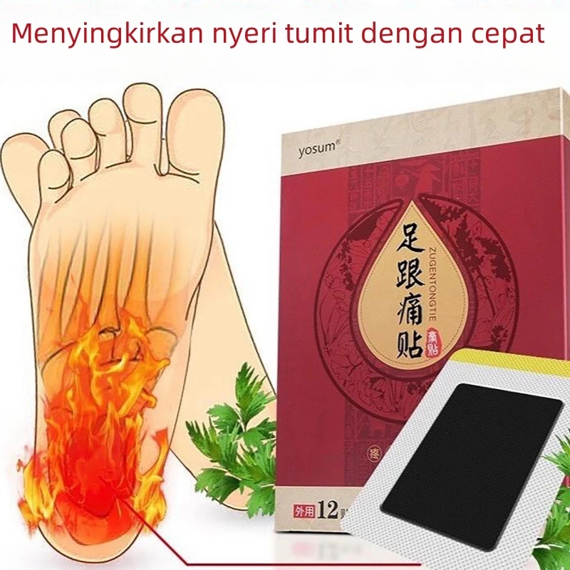 12 Pcs Plantar Fasciitis Obat Sakit Tumit Koyo Kaki Pereda Nyeri Terapi Heel Pain Relief Telapak