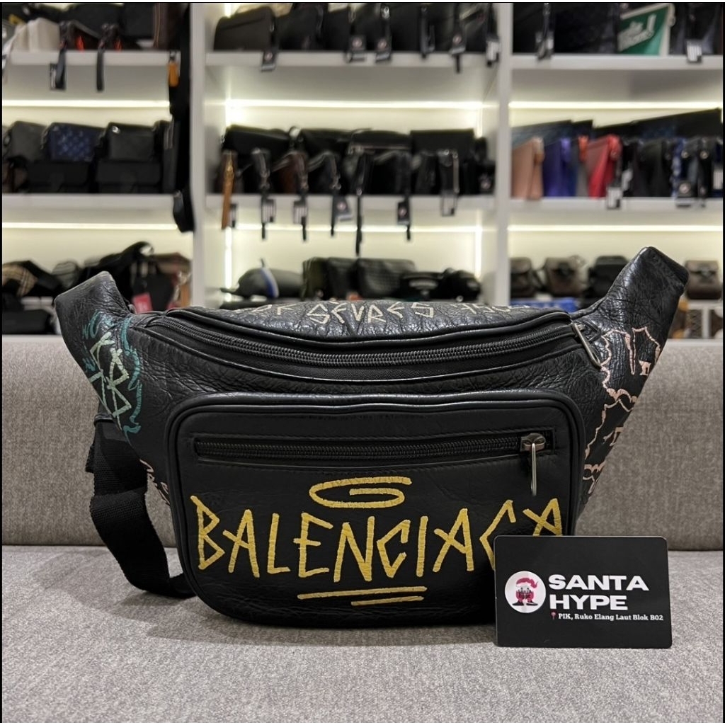Balenciaga Graffiti Leather Waistbag