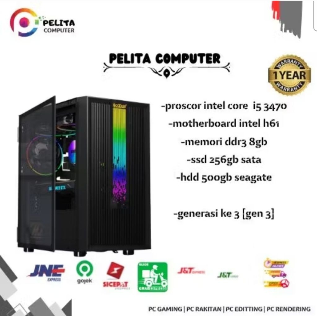 pc intel core i5 3470 ssd 256gb computer rakitan komputer murah