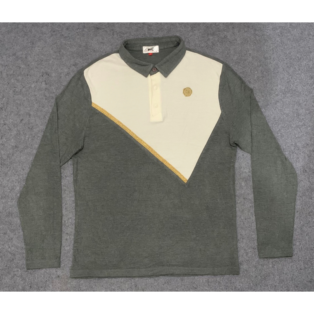 WAAC White grey Long sleeve golf shirt