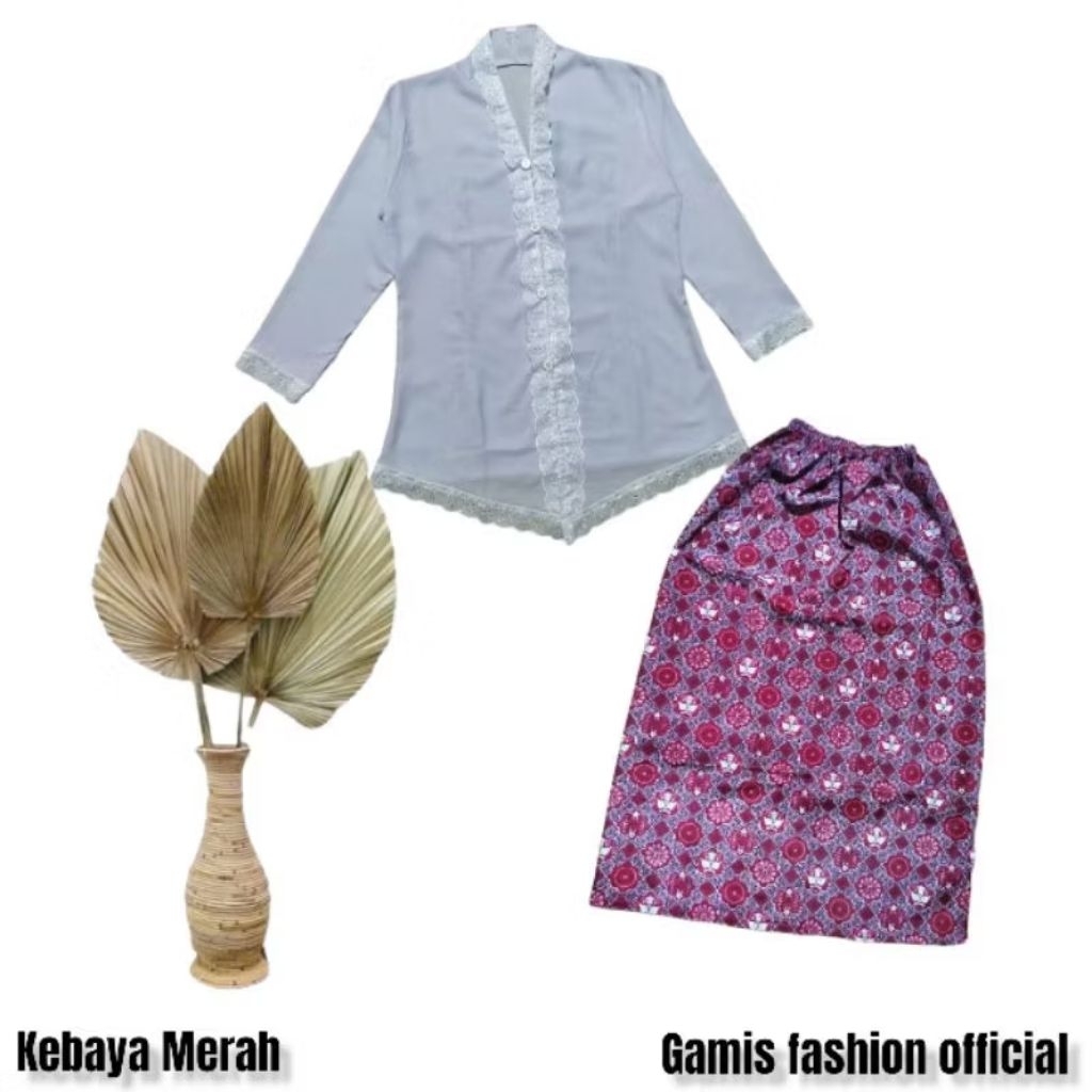 kebaya merah putih anak sd LD 90