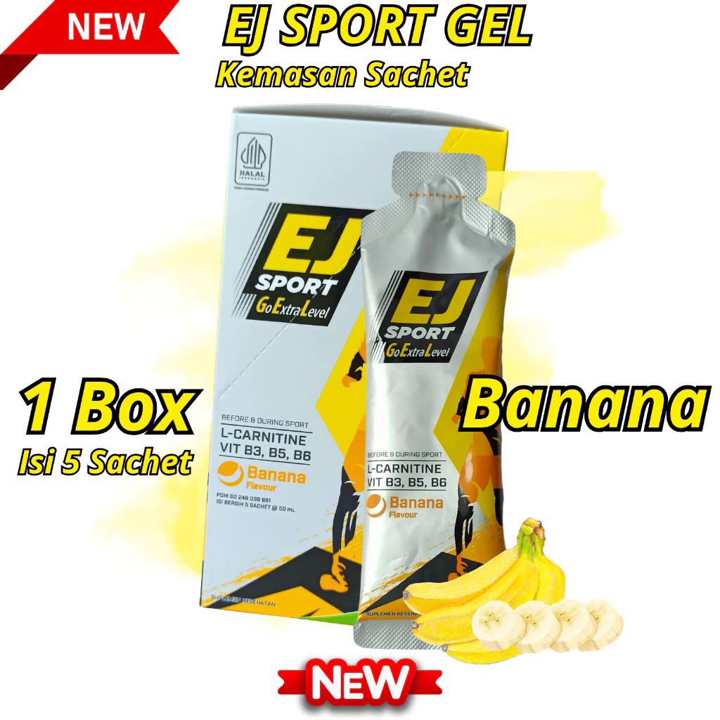 EJ sport extra joss sport energy gel rasa banana dan orange 5 tube