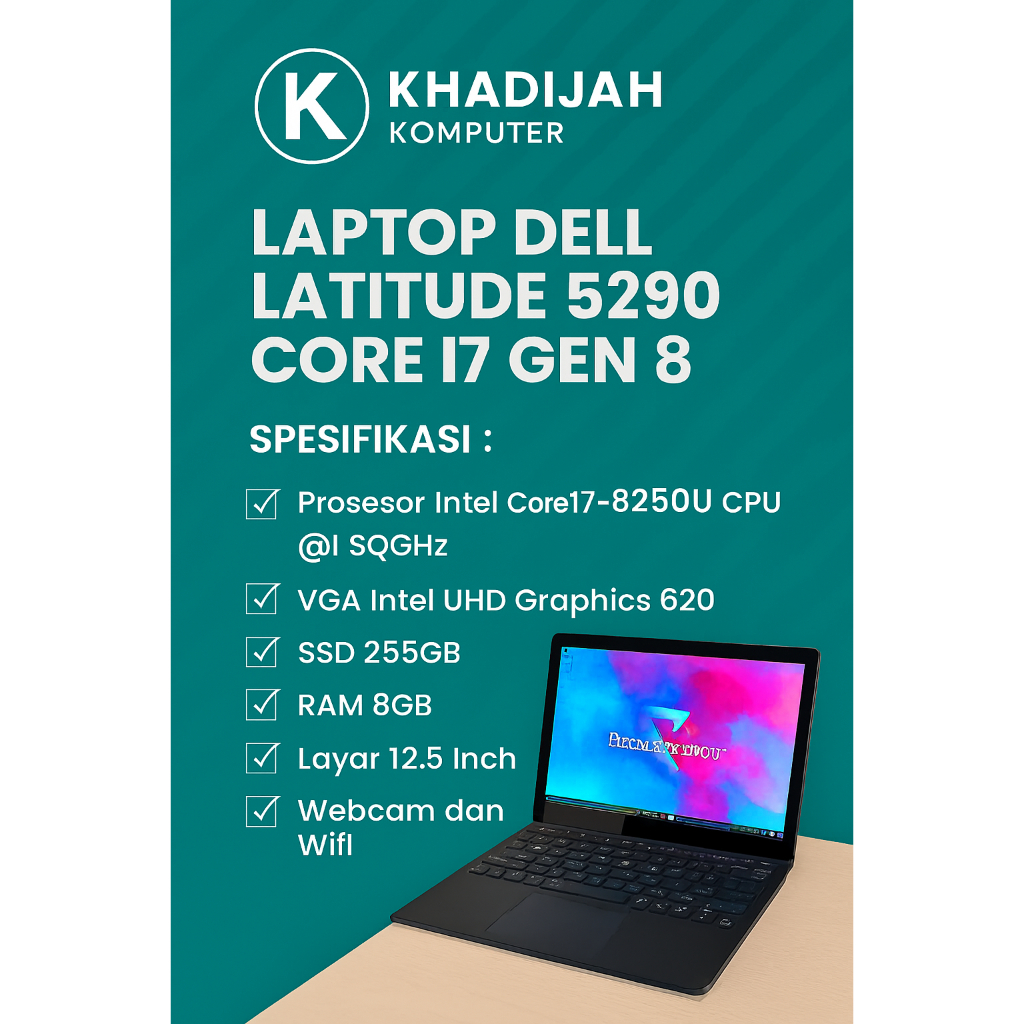 Laptop dell latitude 5290 core i5 gen 8