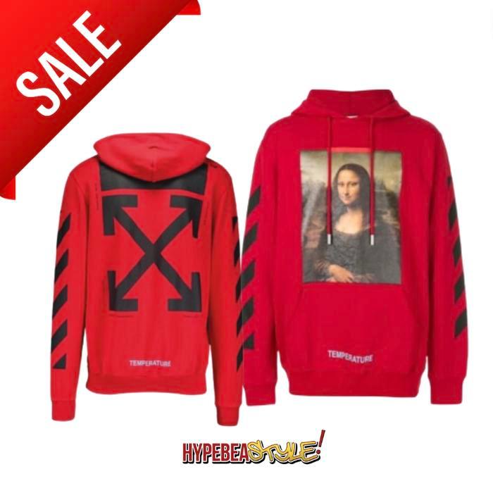 OFF WHITE DIAG MONALISA HOODIE RED BLACK