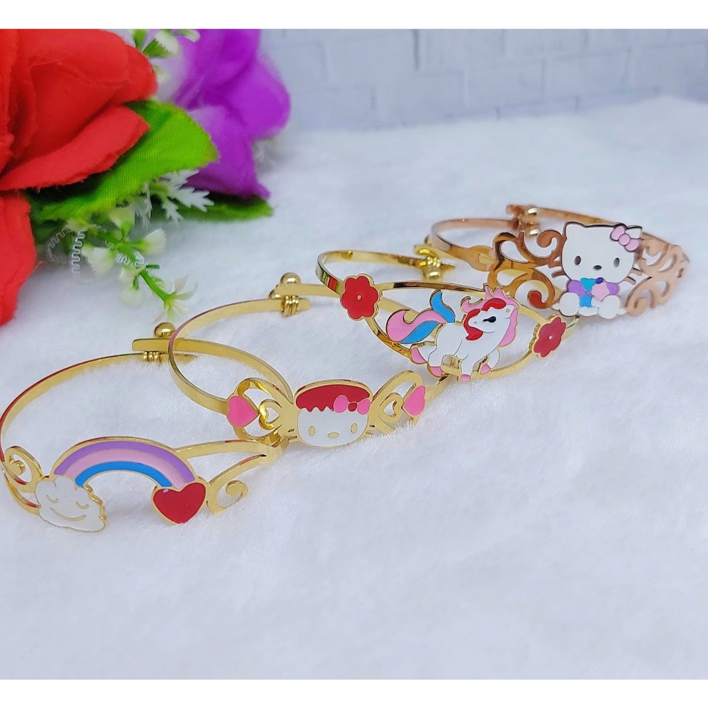 Titanium Gelang Anak Murah Anti Karat Perhiasan Wanita 5005