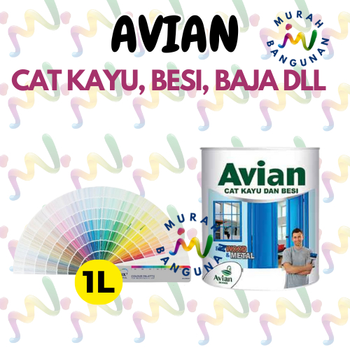 TINTING CAT KAYU DAN BESI AVIAN 0,9 LITER / BISA REQUEST CUSTOM WARNA LAIN