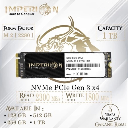SSD NVME M.2 1TB IMPERION SSD NVMe M.2 PCIe Gen3 GARANSI RESMI