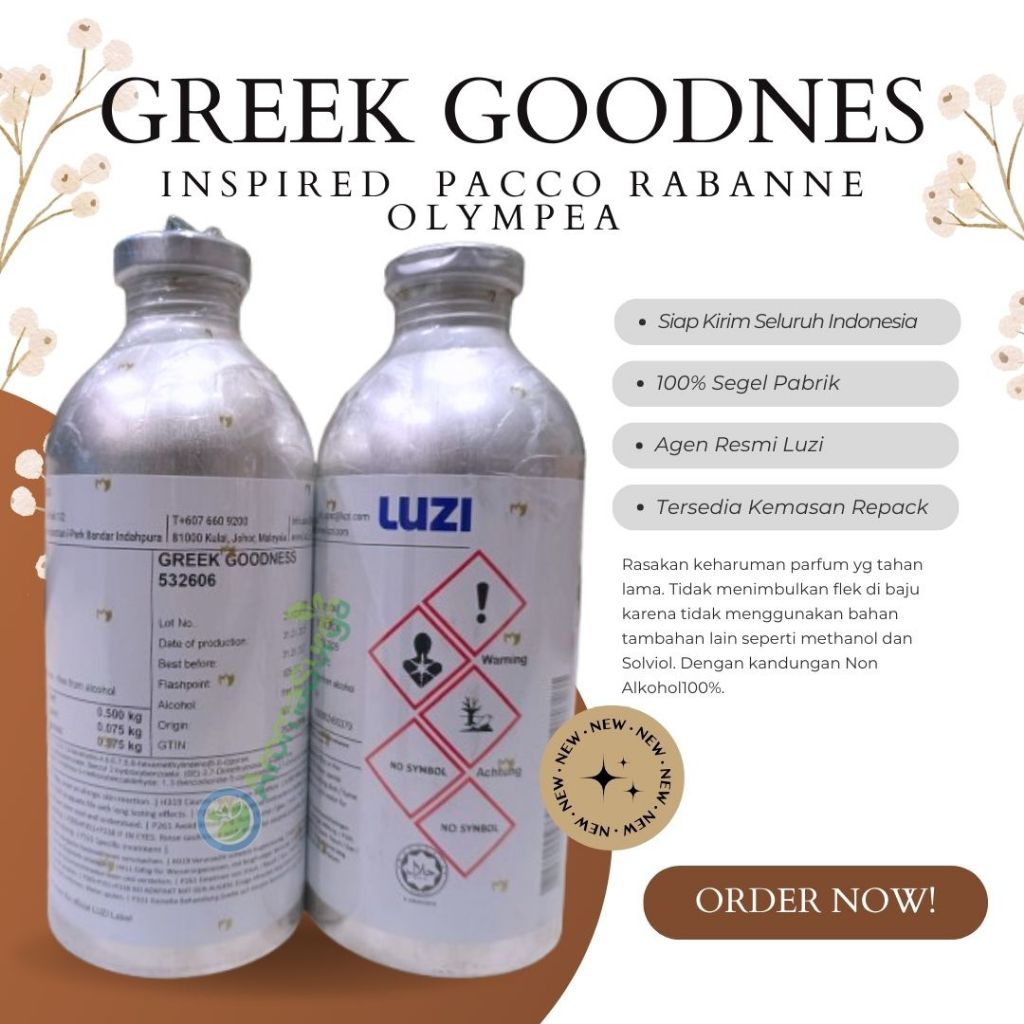GREEK GOODNESS LUZI | GROSIR BIBIT PARFUM LUZI ASLI INSPIRED P. R*BANEE OLYMPEAA