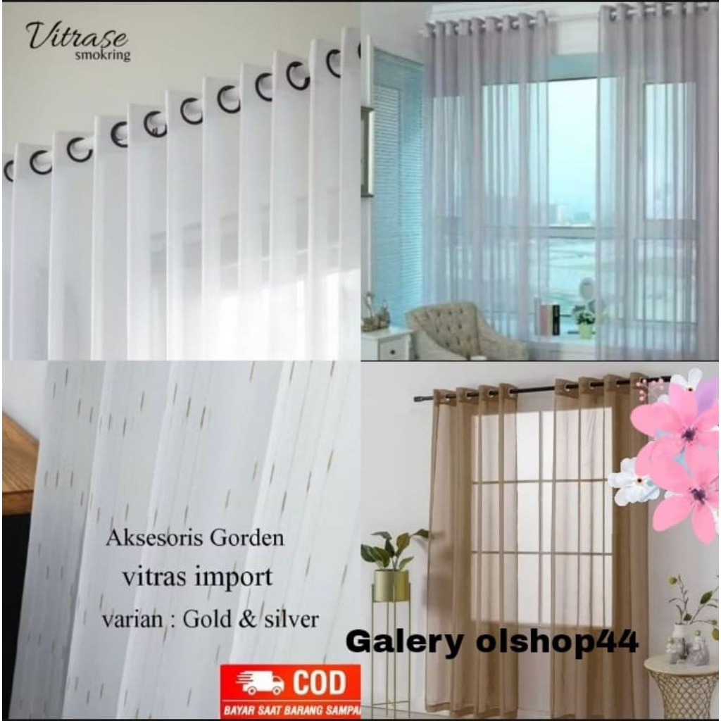 vitrase polos import varian warna putih abu coklat model ring smokring silver