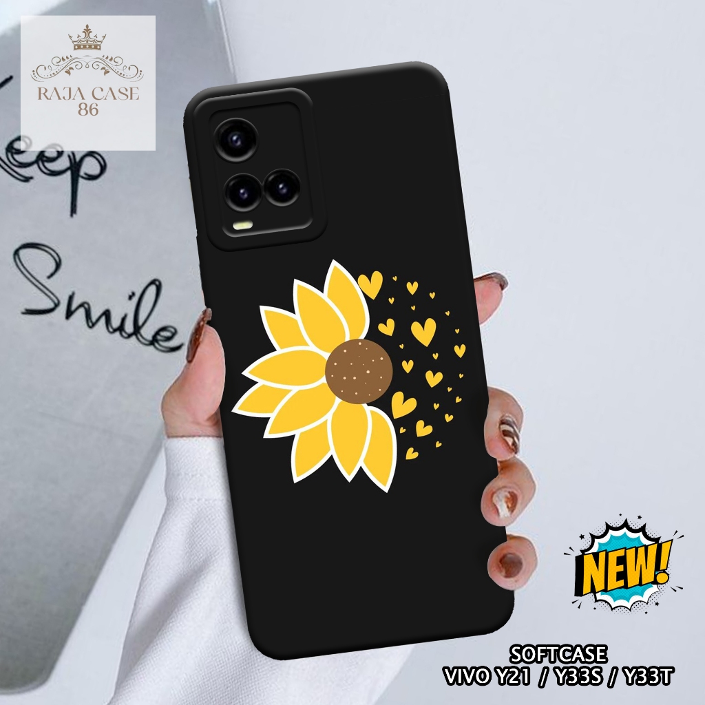 Case Vivo Y21 / Y33s / Y33t - casing Vivo Y21 - Motif case Bunga - Pelindung handphone - Vivo - Soft