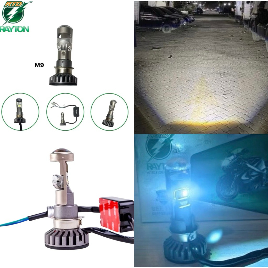 Lampu Utama Mini Projector Sorot Biled Universal RTD Rayton M9 Senja & Kipas Pendingin Original