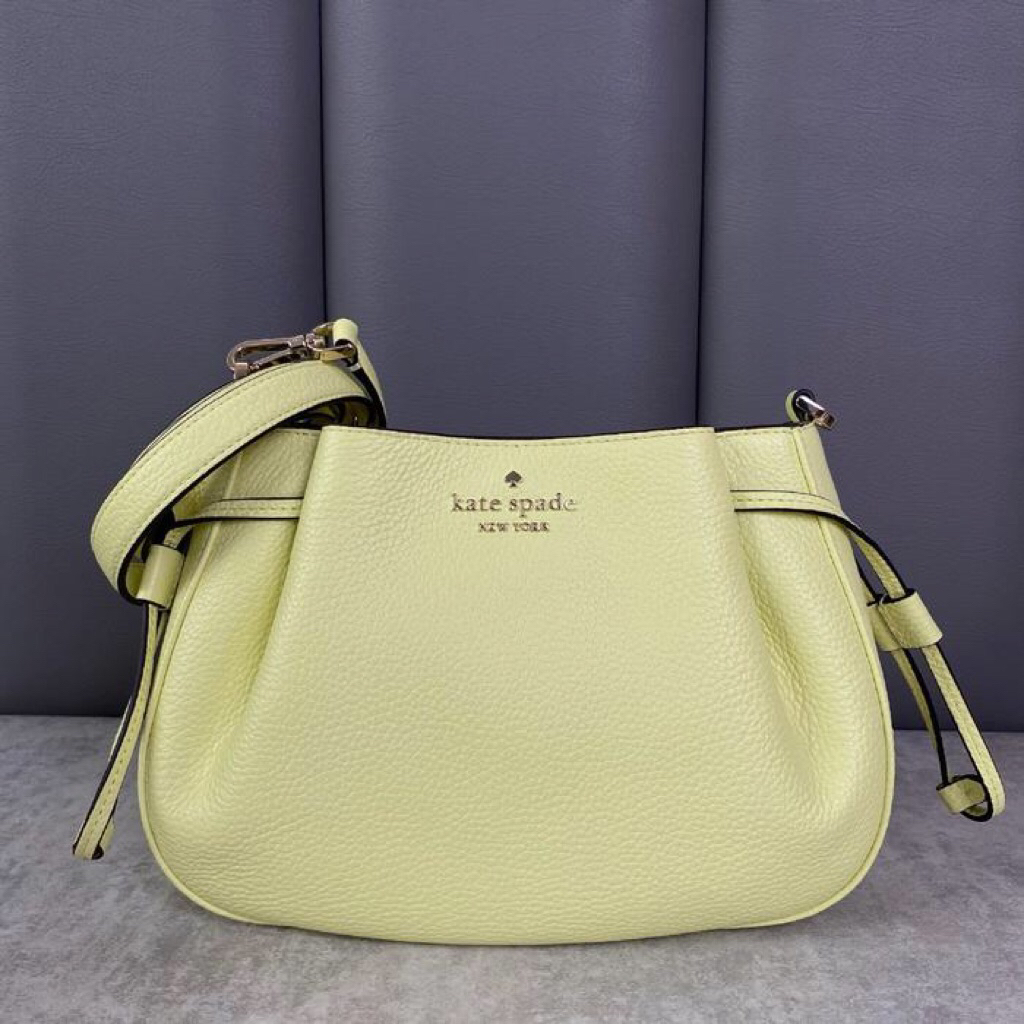 Tas Wanita Branded KAT* SPA*E KS Dumpling Pebbled Leather Tennis Ball 100% Original